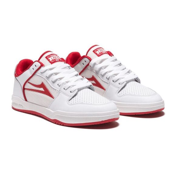 Lakai Men's Telford Low Shoes - White/Red Suede 9 - Picture 7 of 10